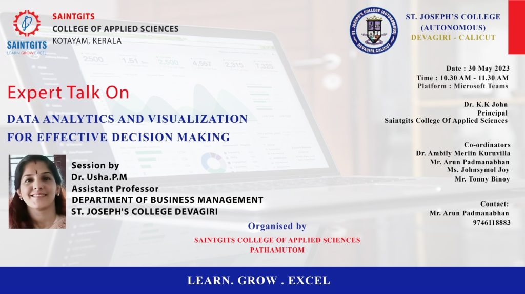 Talk on Data Analytics and Visualization for Effective Decision Making